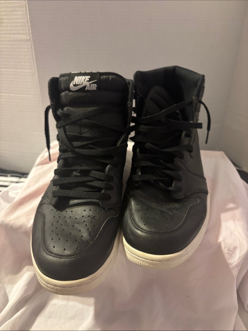 Nike Black High-Top Sneakers with White Sole